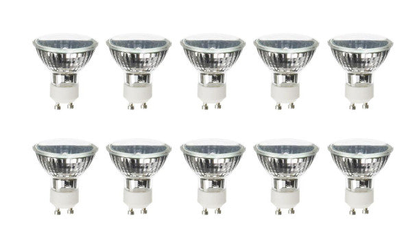 10‑Pack GU10 25W MR16 Flood Light Bulbs – 120V – Anyray A1818Y