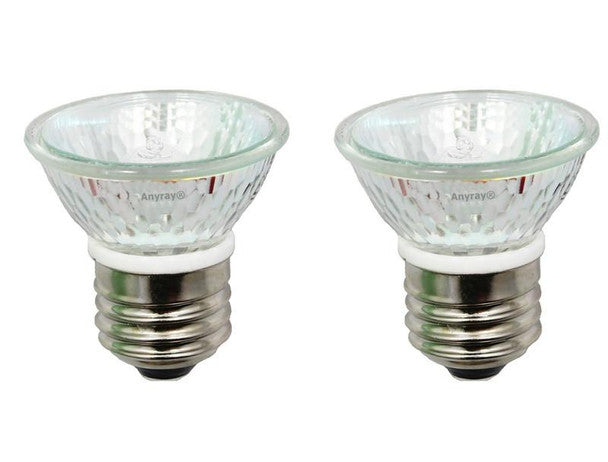 2‑Pack HR16 25W 120V MR16 JDR C Bulbs with Lens – E26/E27 Base – Anyray A1875Y