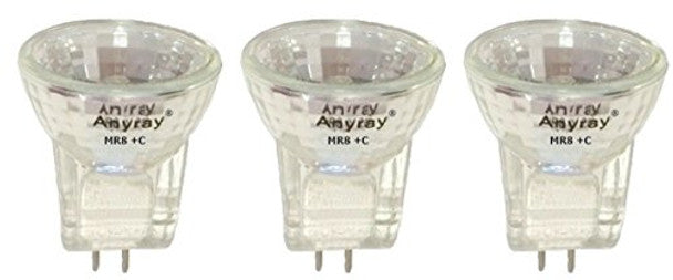 3-Pack MR8 10W Light Bulbs – 12V Halogen Lamps – Anyray A2013Y