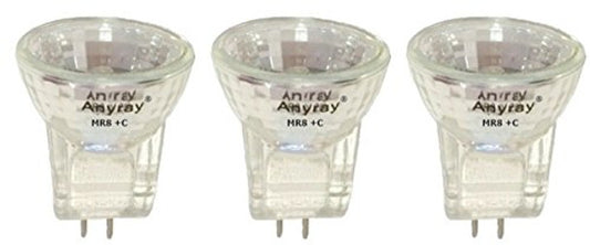 3-Pack MR8 10W Light Bulbs – 12V Halogen Lamps – Anyray A2013Y