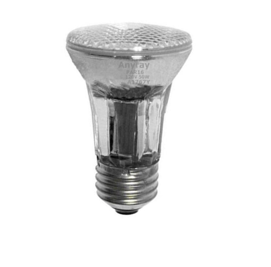 1‑Pack PAR16 50W Narrow Flood Light Bulb – 120‑130V, Medium Screw E26, Dimmable – Anyray A1767Y