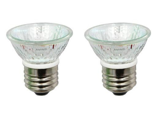 2‑Pack HR16 25W 120V MR16 JDR C Bulbs with Lens – E26/E27 Base – Anyray A1875Y