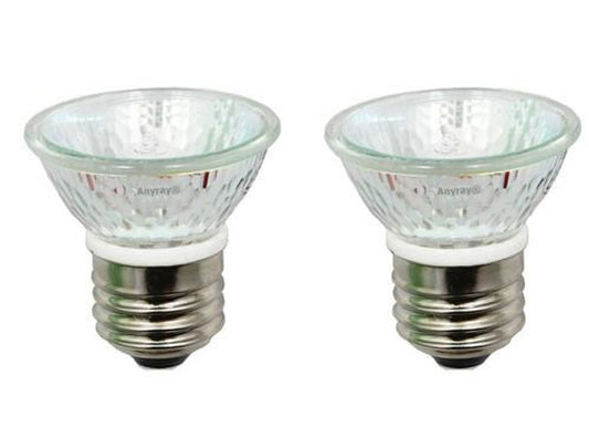 2‑Pack HR16 25W 120V MR16 JDR C Bulbs with Lens – E26/E27 Base – Anyray A1875Y